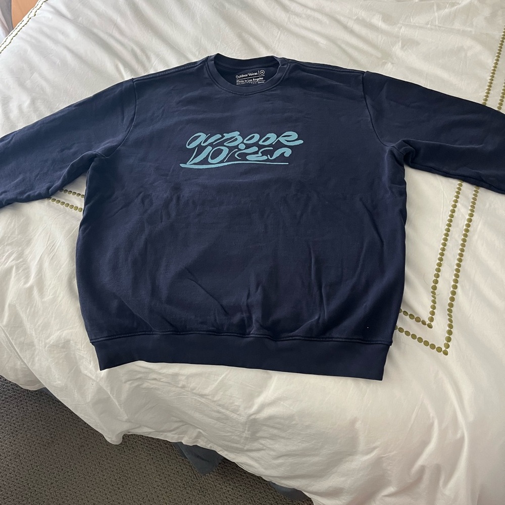 Outdoor Voices Men's Dark Blue Crewneck Sweater